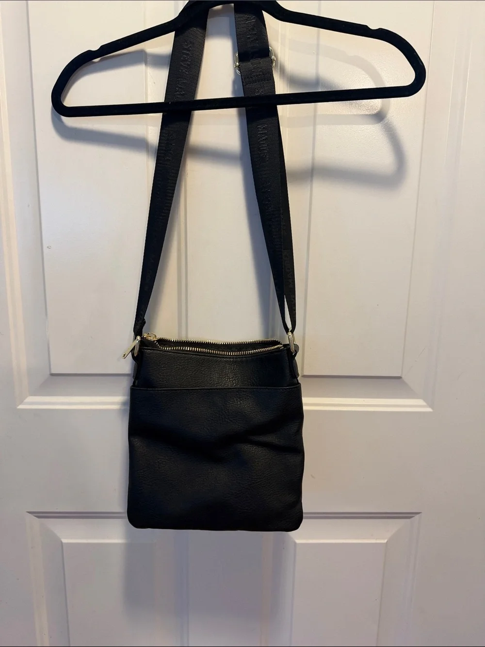 Steve Madden Black Crossbody Bag with Gold Accents